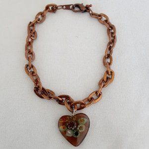 Vintage cooper Murano charm bracelet